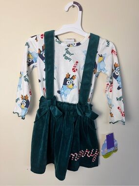 2T Toddler Christmas Bluey Jumper Dress